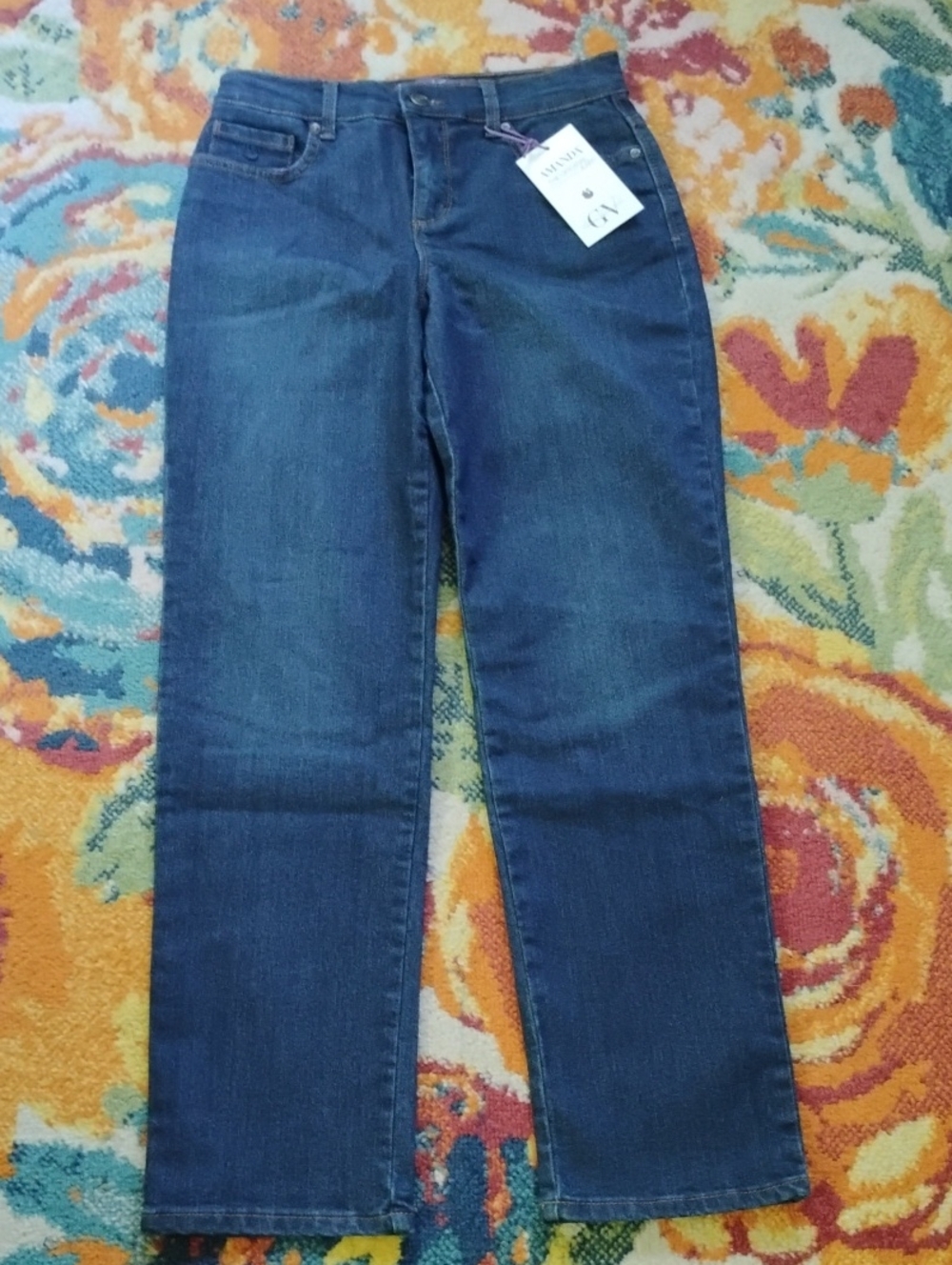 Women's Jeans New With Tags,Gloria Vanderbilt Dark Blue Straight Leg Jeans, 4